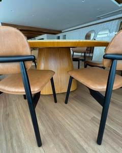 Juego de Mesa de Comedor Redonda Moderna - Muebles de Comedor de Madera de Teca para Hotel, Villa, Restaurante, Indonesia - Product Image 6