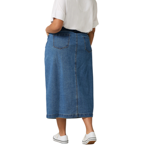 Falda Vaquera de Talla Grande para Mujer, Tela al por Mayor, Personalizable, Muestra Gratuita, la Mejor Calidad - Product Image 4