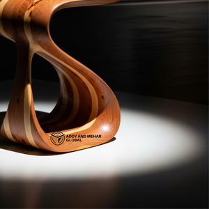 Luxury Sculptural S-Curve Solid Wood Side <b>Table</b> Modern Handcrafted Wooden Ottoman & End <b>Table</b> for Designer Home Hotel Decor - Product Image 4