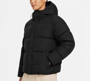 Veste matelassée à capuche pour homme, col montant, couleur unie, rembourrage en polyester, séchage rapide, coupe-vent, vêtements d'hiver décontractés, fermeture éclair classique - Product Image 4