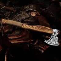Burraq Hache à fendre Tomahawk personnalisée de 19,5 pouces en acier au carbone, manche en bois de rose barbu, étui en cuir, pour usage industriel, camping, extérieur, cadeau