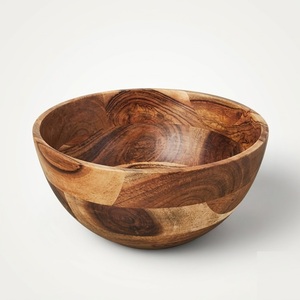 Bol décoratif moderne de luxe en bois de manguier fait main, design à grain unique, centre de table, bol à soupe en bois durable - Product Image 6