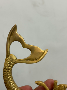 Abridor de Botellas de Latón Vintage con Forma de Sirena, Abridor de Botellas de Cerveza de Metal Dorado con Forma de Sirena, Accesorio Decorativo Náutico para Bar, Hecho a Mano - Product Image 2