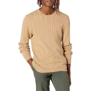 Ropa para Hombre, Suéteres de Punto Trenzado, Cuello Redondo, Manga Larga, Ropa Deportiva Informal de Invierno, Suéteres de Lana Transpirable para Hombre - Product Image 1