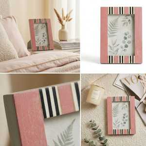 Porte-photos contemporain en résine et os incrusté, cadre artisanal haut de gamme pour une décoration élégante de la maison et des souvenirs spéciaux - Product Image 4