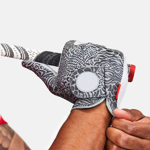 Gray Animal Print Golf <b>Glove</b> Premium Cabretta Leather Breathable Anti-Slip <b>Grip</b> Soft Flexible Performance Outdoor Hook Loop - Product Image 3