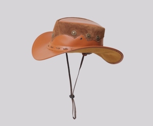 Chapeau de cowboy en cuir artisanal occidental personnalisé, style ranch, rodéo, équestre, mode outdoor, large bord, fait main, qualité supérieure - Product Image 6