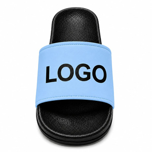 Sandales d'intérieur respirantes en EVA bleu ciel avec logo personnalisé pour hommes et femmes |   Sandales d'été antidérapantes à boucle |   Usine OEM ODM - Product Image 2