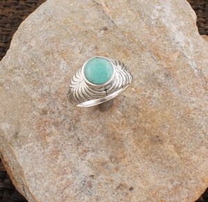 Bague en Amazonite Naturelle, Argent Sterling 925, Pierre Précieuse Amazonite Russe, Bague pour Femme, Bijoux Faits Main, Fabricant Grossiste - Product Image 2