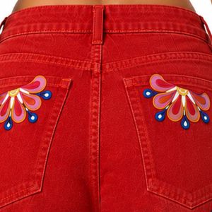 Custom <b>Womens</b> <b>Red</b> Floral Printed Denim Shorts High Waist Casual Summer <b>Jean</b> Shorts Custom Embroidered Fashion OEM Manufacturer - Product Image 6