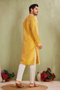 Kurtas indiens pour hommes en coton régulier de qualité supérieure, tissu en coton doux de qualité supérieure, évacuation de l'humidité, coupe ample, vêtements ethniques pour fêtes, Kurta - Product Image 6