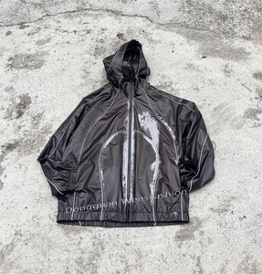 Men's Custom Streetwear Rain Suit <b>Waterproof</b> Hooded Windbreaker and Pants <b>Set</b> Reflective Urban Techwear Tracksuit 2026 - Product Image 6