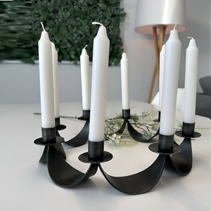Candelabro Decorativo de Hierro, Resistente al Óxido, Diseño Intrincado, Hecho a Mano, Decoración para el Hogar, para Exhibición de Velas en Mesa de Navidad o Pascua - Product Image 1