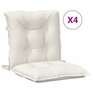 4pcs Coussins de chaise Lowback en tissu mélangé crème 39.4 "x 19.7" x 2.8 "Oreillers et coussins d'extérieur - Product Image 2