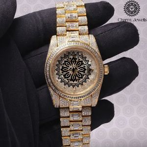 Montre de Luxe Charm Jewells en Acier Inoxydable, Boîtier 40mm, Verre Mécanique Lumineux, Style Hip Hop Élégant, Bracelet Unisexe 20mm, Étanchéité 10 Bar - Product Image 1