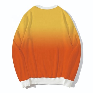 100% coton luxe qualité cravate teint deux tons unisexe personnalisé col rond longue ligne vêtements de sport tricoté léger hommes sweats - Product Image 2