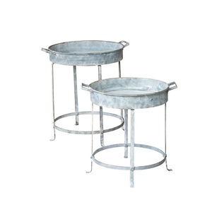 Mesa Auxiliar Industrial de Metal de Alta Gama con Estructura con Recubrimiento en Polvo para Área de Recepción de Oficina y Estilo Profesional Elegante - Product Image 4