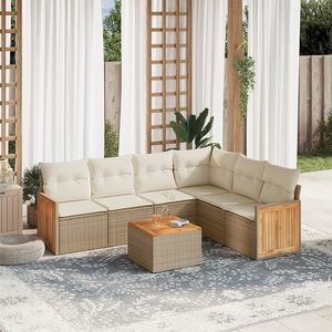 Conjunto de Sofás de Jardín en Color Beige Crema - Product Image 1