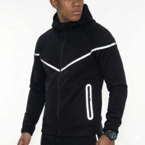Custom <b>Reflective</b> Hooded Tracksuit for Men Zip Up Hoodie & Jogger Set - Product Image 3