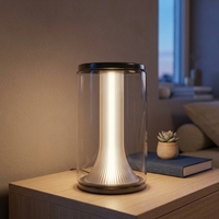 Lampe de table électrique moderne minimaliste en métal et verre, contrôle par interrupteur LED, CRI 90 élevé, alimentation USB, lumière protectrice pour les yeux, pour la décoration de la maison