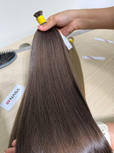 Extensions de cheveux vierges vietnamiens NASA HAIR Premium Baby Hair 100g, naturels, lisses, super double drawn, à bandes adhésives, avec logo - Product Image 4