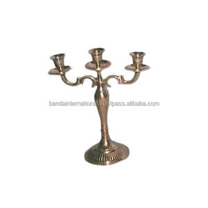 Portavelas de cinco luces de latón de alta calidad con acabado dorado para decoración del hogar, decoración de oficina y Navidad - Product Image 5