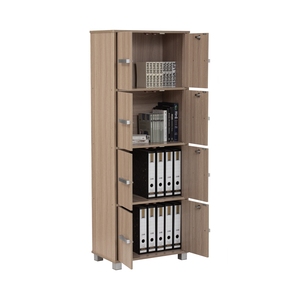 Contemporary Laminated Board <b>Storage</b> <b>Box</b> Ebonnese Finish Four Tier Multi-Purpose <b>Lockable</b> Organizer Cabinet Separate Key Locks - Product Image 2