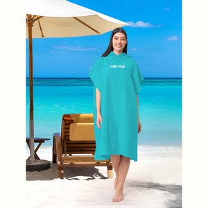 Peignoir de plage en tissu éponge 100% coton de haute qualité pour usage extérieur, logo personnalisé, peignoirs de plage 100% coton à vendre, fournisseur en Inde. - Product Image 1