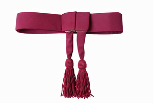 Ceinture de cérémonie en soie rouge bordeaux pour robe de parade, accessoire de ceinture uniforme - Product Image 6