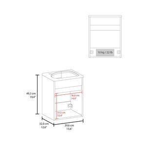 Mobile Bagno Sospeso Compatto Furman Bianco con Lavabo in Resina e Armadietto a Una Anta - Product Image 4