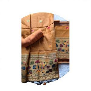 Ensemble salwar en coton et soie tissé avec dupatta - Product Image 1