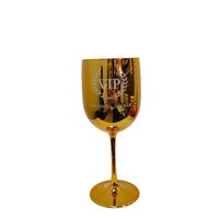 Verres à vin en plastique de haute qualité, plaqués chrome, couleur or classique, 16 oz, gobelet pour les fêtes