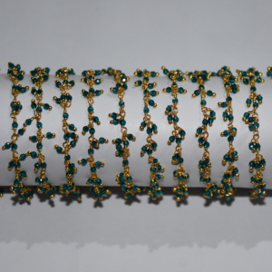 green hydro Beads wire wrapped Cluster <b>Rosary</b> Chain, Beaded Chain for Bracelet necklace jewelry Making, 2mm hydro beads chain - Product Image 3