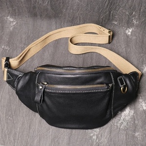 Manufacturer Brown Genuine Leather Chest <b>Bags</b> <b>Bag</b> Durable Zippers Adjustable Fit Anti-Bacterial high demanding Leather Chest <b>Bag</b> - Product Image 5