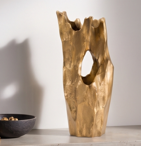Vase à fleurs moderne en métal doré, centre de table abstrait de luxe, conteneur décoratif creux pour la maison, l'hôtel, vente en gros - Product Image 5
