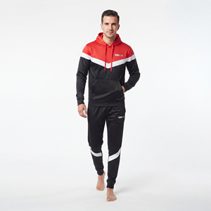 Ensemble de survêtement décontracté pour homme en polyester à capuche, coupe régulière, style streetwear, tenue de sport, vente en gros - Product Image 5