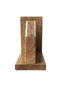 Wooden Mountain <b>Bookends</b> Set Of 2 Rustic Handcrafted Triangle Shape With Snow Cap Design For Bookshelf Decor - Product Image 3