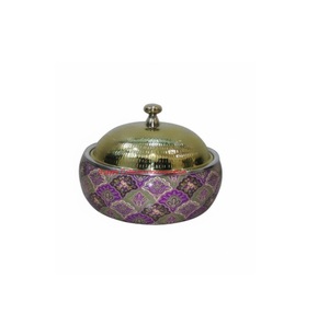 Dôme de chafing dish élégant en argent martelé, chauffe-plats de buffet de luxe, style arabe, ensemble de casseroles et marmites pour présentation de mariage - Product Image 6