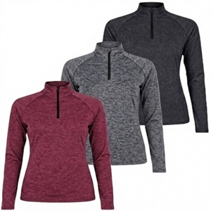 Customization Low MOQ Women's Winter Half Zip Sweatshirt <b>Stand</b> Collar Printed Loose <b>Drop</b> Shoulder Comfortable - Product Image 6