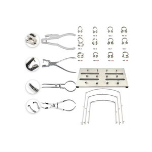 Professional Dental Rubber Dam Kit Stainless Steel Endodontic Instrument <b>Set</b> with Rubber Dam Frame <b>Punch</b> Forceps and Assorted - Product Image 1