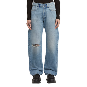 Pantalones Vaqueros Sueltos de Mezclilla Deslavada para Mujer, Corte Holgado, Casuales, Azules, al por Mayor - Product Image 1