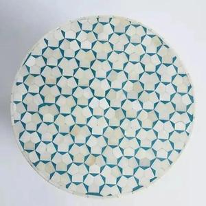 Mesa de Cajones con Incrustaciones de Hueso de ILAHI, Diseño Moderno con Detalles de Ágata, Almacenamiento de Tres Niveles, Mueble Portátil para el Hogar - Product Image 5