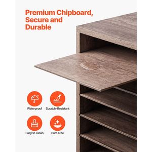Organizzatore per Documenti in Truciolato a 27 Scomparti con Ripiani Rimovibili, Classificatore Postale per Casa o Ufficio - Product Image 3