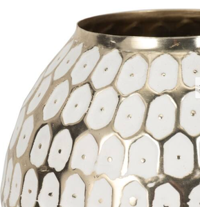 Vases de sol en aluminium avec finition blanchie vieillie, design côtier, faits à la main, haute qualité, pour la décoration de mariage, de la maison ou de restaurant - Product Image 4