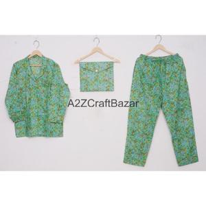 Conjunto de Pijama Informal Transpirable de Algodón 100% para Mujer, Pijama Suave con Cintura Elástica, Mangas Largas, Estampado Floral - Product Image 5