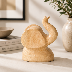 Handcrafted Wooden <b>Elephant</b> Table <b>Decor</b> - Hand Carved Mango Wood Animal Statues for Home Living Room Hotel Decoration Wholesale - Product Image 2