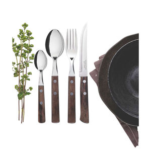 Service de couverts modernes en acier inoxydable finition or avec manches en résine pour la maison, la cuisine, l'hôtel, la restauration de luxe. - Product Image 4