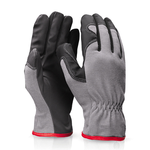 Gants de travail en cuir anti-coupure et anti-statique pour hommes et femmes, avec manchette élastique, pour la sécurité au travail. - Product Image 1