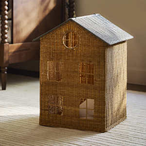 Panier à jouets en osier en forme de maison exquise, panier de rangement en rotin naturel, panier décoratif, décoration fantaisie pour chambre d'enfant - Product Image 5