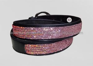 Ceinture en cuir brillant de haute qualité avec des produits de cheval de bande de pierre de paillettes d'or rose - Product Image 2